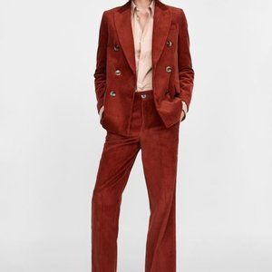 Zara Red corduroy pantsuit matching set